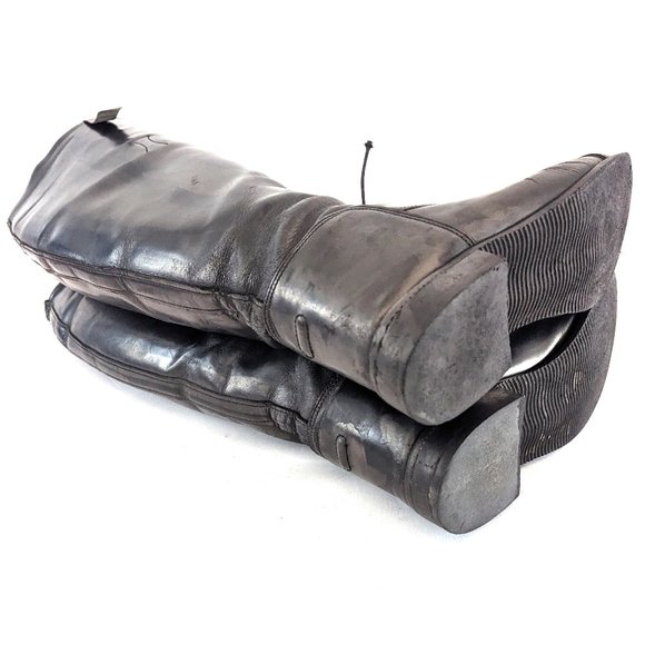 ๐ Vintage Leather Laced Wide Calf Riding Boots - Men's Size 9.5 Extra Wide ๐ - Picture 6 of 10